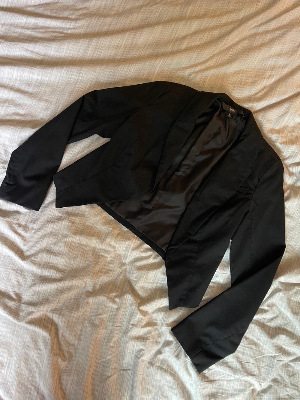 Mossimo Supply Co. Black Cropped Open-Front Tuxedo Jacket